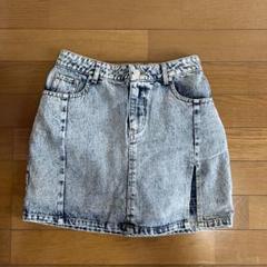 デニムミニスカート フロントスリット付き