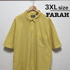 FARAH　半袖シャツ　3XL　イエロー　黄色　リップル生地　USA古着