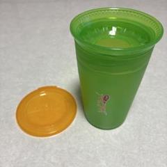 ワオカップ　wow cup 緑グリーン蓋付き　コップ