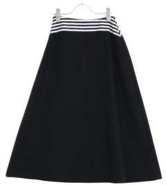 ボーダーズアットバルコニー◇ツイルフレアスカート36◇黒 別注／定番BORDER POCKET TWILL SKIRT