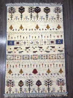 かわいい! ☆年末感謝セール中!!「新品」ペルシャ絨毯・手織りリズギャッべ(RM15) - ラグ