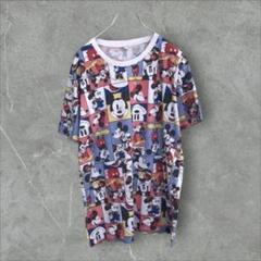 【k7815】USA古着ディズニーオールドミッキー半袖Tシャツクルーネック総柄