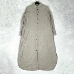 【プラージュ】リネンコットン ゆったりオーバーサイズバンドカラーシャツワンピース Plage - Plageプラージュ コットンリネンシャツワンピース