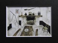 藤田嗣治、【ドルドーニュの家】、希少画集画、新品高級額・額装付、状態良好 藤田嗣治、【ドルドーニュの家】、希少画集画、新品高級額・額装