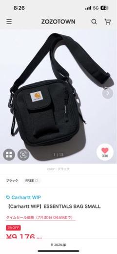 Carhartt WIP ESSENTIALS BAG SMALL ブラック