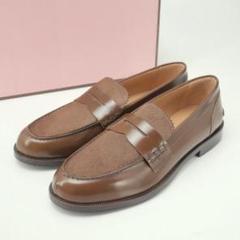 GALERIE VIE 23AW コンビローファー レザー×ポニー ブラウン GALERIE VIE 23AW コンビローファー レザー×ポニー ブラウン