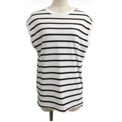 tricot tricot ノースリーブTシャツ ホワイトボーダー