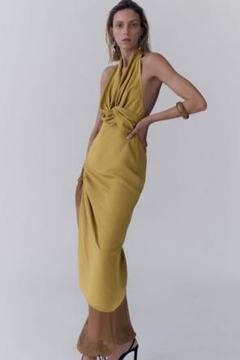 新品タグ付き♡ZARA♡おとなな肌見せノースリーブロングワンピース マキシ　XS