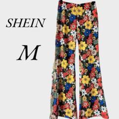 【美品】花柄 フレアパンツ M 脚長 春夏 快適 レトロ風のサムネイル