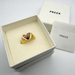 箱付き新品 PREEK ラフハートピンクオパールストーンリング ゴールド 11号