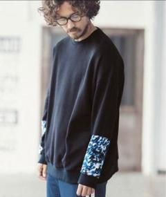 定価16280円 ANGENEHM 異素材切り返しルーズスウェット