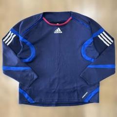 adidas 90s ロンT ジャージ素材 古着 ネイビー 160サイズ