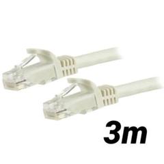 Cat6 LANケーブル 3m ホワイト ラッチカバー付き N6PATC3MWH
