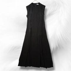 2025年ZARA 黒 ノースリーブ ロングワンピース フリンジ