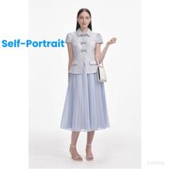 美品　セルフポートレート　ツイードワンピース　ブルー　uk4 美品 セルフポートレート ツイードワンピース ブルー uk4 - メルカリ
