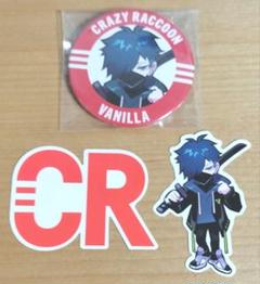 crazy racoon CR vanilla バニラ 缶バッジ ステッカー