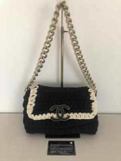 レア!*CHANEL*2013*バイカラー クロシェショルダーバッグ*ブラック