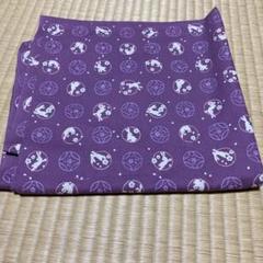 紫色の動物模様コットン生地 98cm×100cm