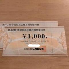 ビックカメラ 株主お買い物優待券 2000円
