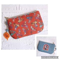 ハンドメイド フラットポーチ ジョリーフルール マイリトル