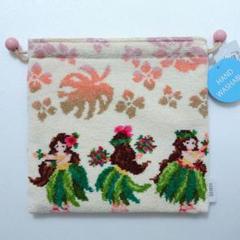 未使用　FEILER メッシュ巾着　マナマナ　フェイラー　フラガール　ピンク系 フェイラー♡マナマナメッシュ巾着&スマホケース購入