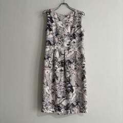 美品　ローラアシュレイ　花柄ワンピース　ピンクグレー系