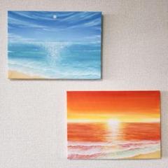 お客出品　オーダーメイド　アクリル画　２点　風景画　海の絵 m27511076604_1.jpg?1722319021