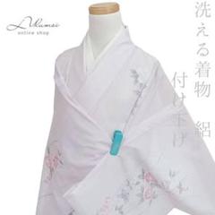 お値下げ！夏着物 絽付下げ 黒 正絹 撫子 クリーニング済み お値下げ！夏着物 絽付下げ 黒 正絹 撫子 クリーニング済み