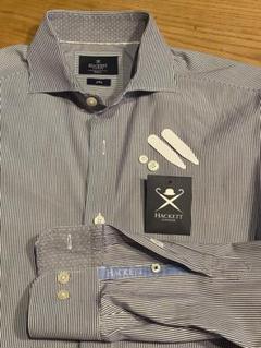 HACKETT LONDON ストライプシャツ ブルー系 S ワンオーナー GBのサムネイル