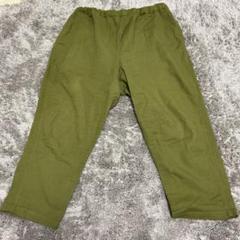 hagumu ハグム リネンコットン パンツ カーキ ウエスト紐