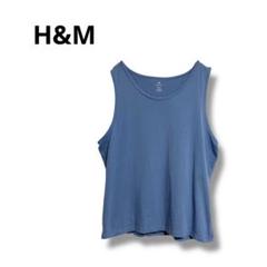 【エイチアンドエム】ノースリーブ　タンクトップ　Tシャツ ゆったり　ブルー　XL