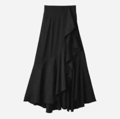 アシンメトリーフリルロングスカート rut711