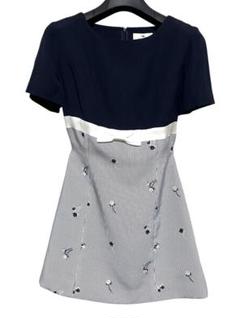美品　エムズグレイシー　半袖ワンピース　バルーン　花柄　L　ピンク　シャンタン 花柄✨エムズグレイシー ワンピース M 花柄 薔薇 Aライン 半袖