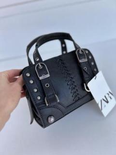 ZARA】スタッズ付きウォレット型ショルダーバッグ (ZARA