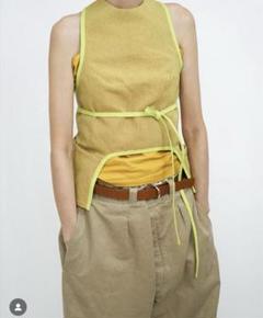 fumika uchida フミカウチダ　chambray apron top FUMIKA_UCHIDA - タグ付き☆ FUMIKA UCHIDA CHAMBRAY APRON TOP