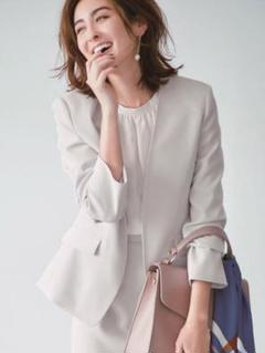 【新品】ノーカラーVジャケット