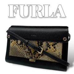 FURLA パイソン ライクミニ レザー ショルダーウォレット 8565