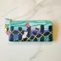 猫　財布　山羊革　がま口　渡辺あきおイラスト　 ロココ　ギャビー　コラボ 猫財布山羊革がま口渡辺あきおイラスト ロココギャビーコラボ