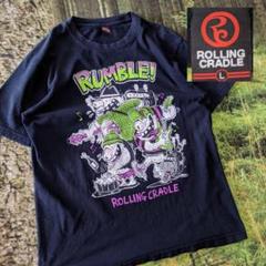 ローリングクレイドル古着プリント黒ビッグオーバーサイズTシャツ