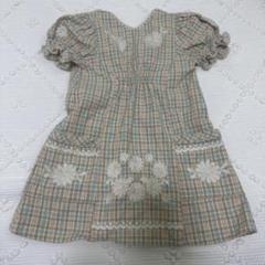 apolina チェック刺繍　ワンピース　2-3y