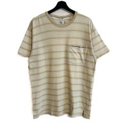 90s Calvin Klein ボーダーポケットTシャツ 名作 CK 本人期