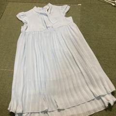 美品　ミキハウス　サマーワンピース　プリーツ加工　水色　フォーマル　120cm
