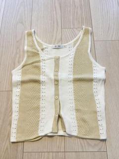 MOUSSY ニットタンクトップ ベージュとホワイト