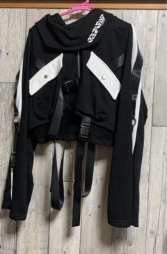 REFLEM　レフレム　クロップドタクティカルZIPパーカー　ブラック　ベルト REFLEM パーカー 「REFLEM/レフレム」ベルト付きクロップカーゴ