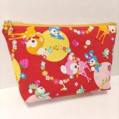 レトロ バンビ アニマル ハンドメイド ポーチ マルチポーチ ファスナーポーチ