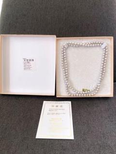 【新品未使用】真珠 パール 二重ネックレス グレーパル ケース 証明書 付き