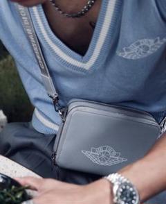DIOR×JORDAN ZIPPED COMPACT ショルダー バッグ グレー