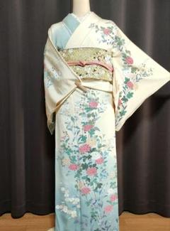 【美品】未使用 しつけ付き錦糸刺繍正絹付下げ訪問着長襦袢付きセット 美品】未使用 しつけ付き錦糸刺繍正絹付下げ訪問着長襦袢付き
