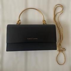 Charles & keith ブラック　ハンドバッグ【訳あり】　財布にも