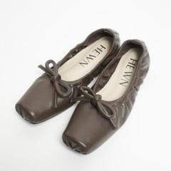 HEWN ヒューン スクエアトゥ バレエシューズ フラスト 23.5cm